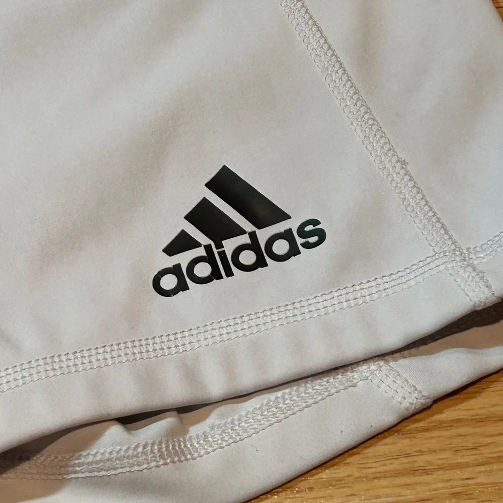 Adidas Aeroready White Compression Shorts Womens Small‎ 4 Inch Inseam Athletic
